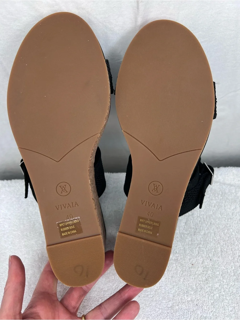 Vivaia Adjustable Strap Round-toe Wedge Sandals Sammy Size 40 (US 9) NEW Summer